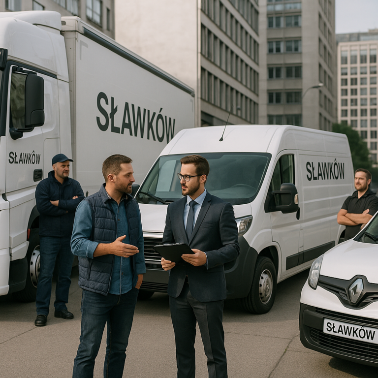 Usługa transportowa Sławków: ciężarówka na drodze w mieście Sławków, wybór najlepszej firmy transportowej.